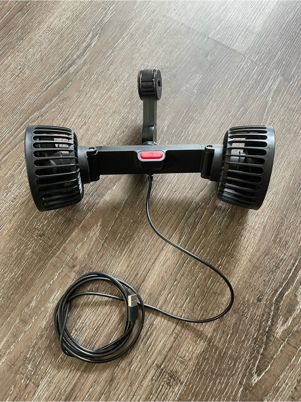 Portable Dual-Head Clip-On Fan - Black